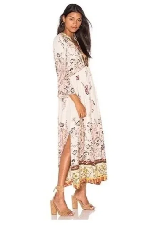 NWT Free People Floral Flowy Maxi Dress | Boho Coastal Cowgirl Tumblr Whimsigoth - Picture 10 of 16